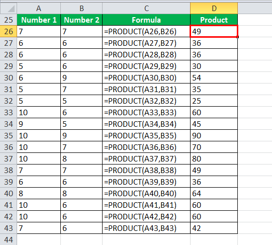 Using PRODUCT Function Example 3-2