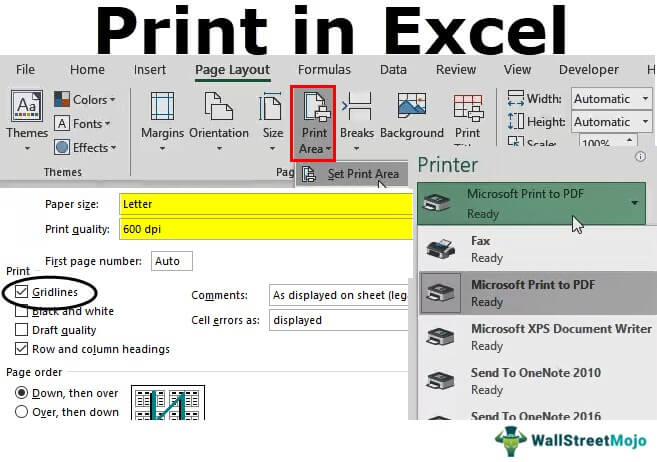 Print in Excel - How Do? Connect Printer, Examples &