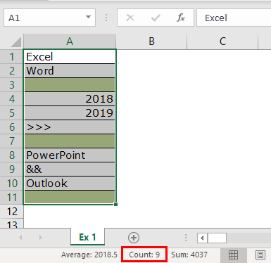 Row Count Example 1-3