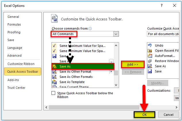 Save as quick access method 2-2