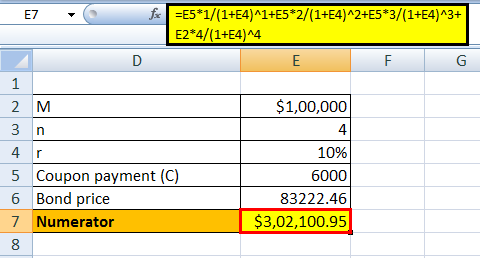 duration formula example 2.5