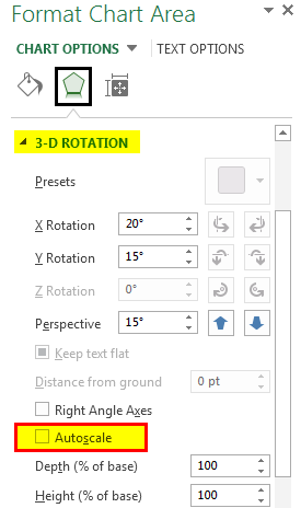 format chart area 3D Rotation