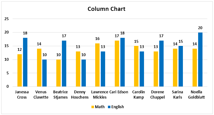 Column Chart Example 1-1