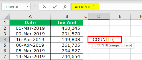 Equal to with COUNTIF Step 2
