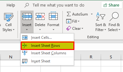 Inserting a Row