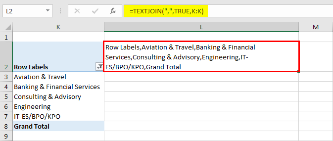 Pivot table Filter example 5.2