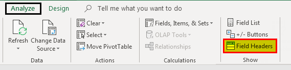 Pivot table Filter example 5.3