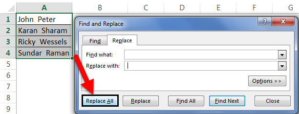 Remove Space Example 3-5