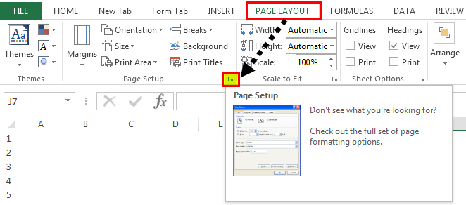 Page Layout - Page Setup