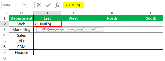 SUMIFS Example 3-1