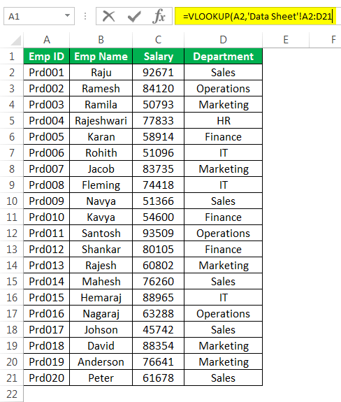 Vlookup From Anothersheet Example 2-2