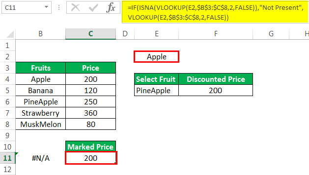 Vlookup with If Example 4-1