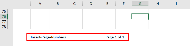 insert page number in excel example 3.5