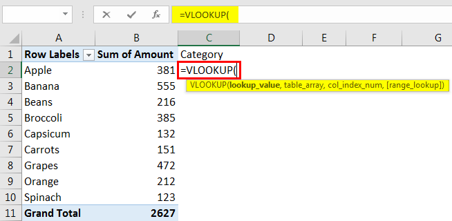 pivot and vlookup in excel example 4.2