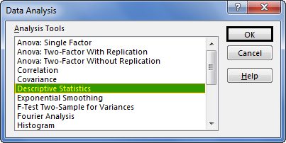 Descriptive Statistics Example 4-1