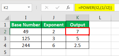 Exponents in Excel Examples 1-8