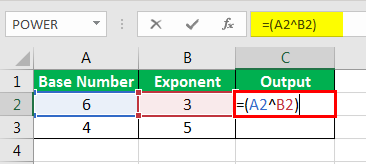 Exponents in Excel Examples 1-9