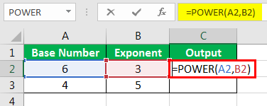 Exponents in Excel Examples 1