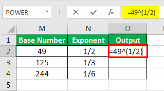 Exponents in Excel Examples 2-5