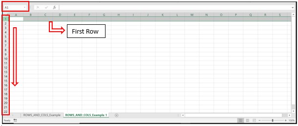 Row Header in Excel - First Row