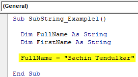 SubString VBA Example 1-1
