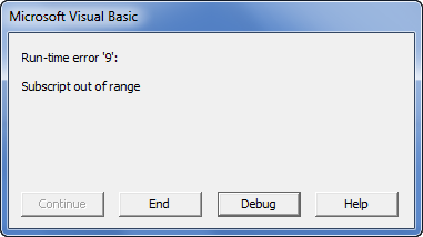 Vba Subscript Out Of Range (Run-Time Error '9') | Why This Error Occur?