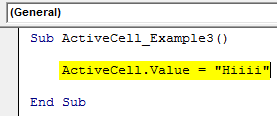 VBA Active Cell Example 3-4