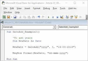 VBA DateAdd Function -Add & Subtract Dates, 8 Examples