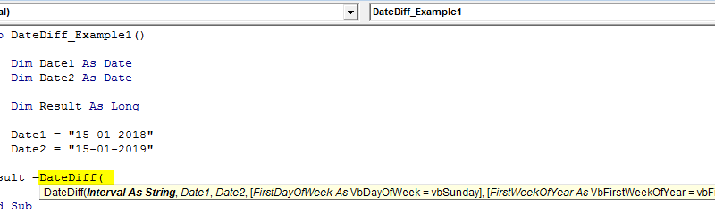 VBA DateDiff | Step by Step Example to use DateDiff VBA Excel Function