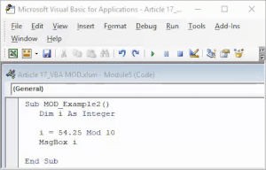 VBA MOD Operator | How to use Excel VBA Modulo? (Examples)
