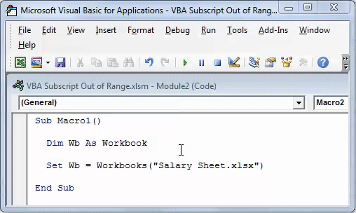 Vba Subscript Out Of Range (Run-Time Error '9') | Why This Error Occur?