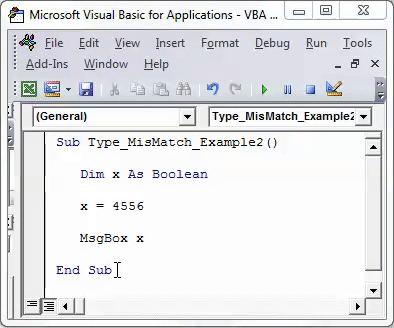 vba mismatch example 2.2
