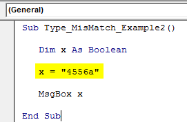 vba mismatch example 2.3