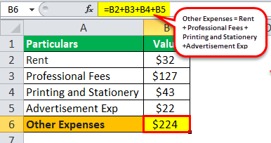 Other Expenses Example 1