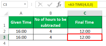 Subtract time Example 3-2