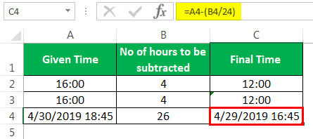 Subtract time Example 3-4
