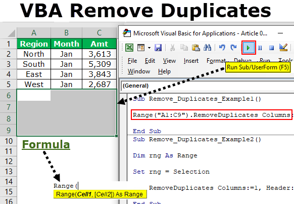 VBA Remove Duplicates How to Remove Duplicate Values in Excel VBA?