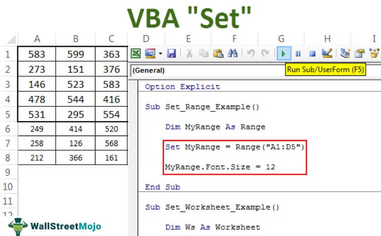 variable assignment vba