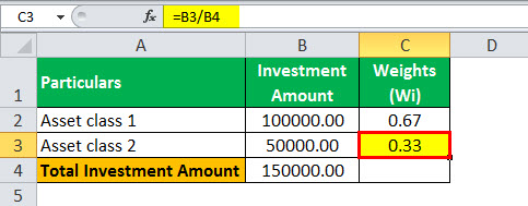 portfolio return formula example 1.3