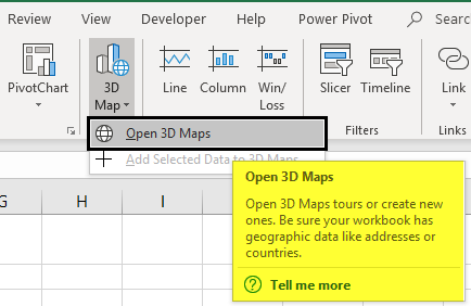 3D Maps Excel Example 1-2