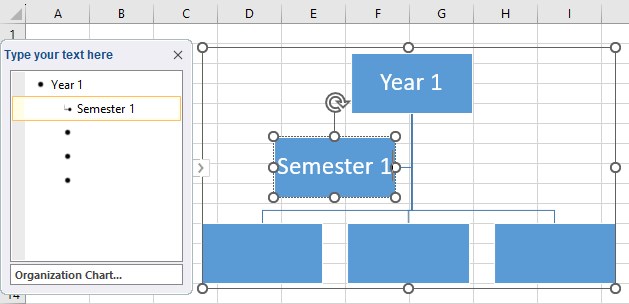 Organization Chart in excel - Example 1 - Step 3.jpg