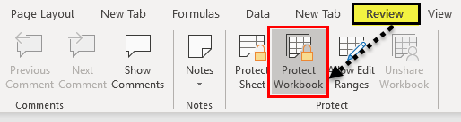 Protect Workbook Excel Example 1-5
