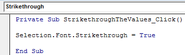 Strikethrough text Example 6-5