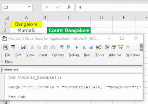 VBA COUNTIF (Examples) | How to use COUNTIF Function in Excel VBA?