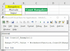 VBA COUNTIF (Examples) | How to use COUNTIF Function in Excel VBA?