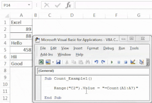 VBA Count | Count Numerical Values Using Count Function in Excel VBA