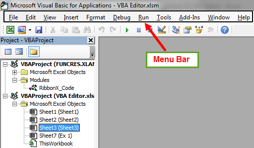 visual basic editor in excel VBE step 1