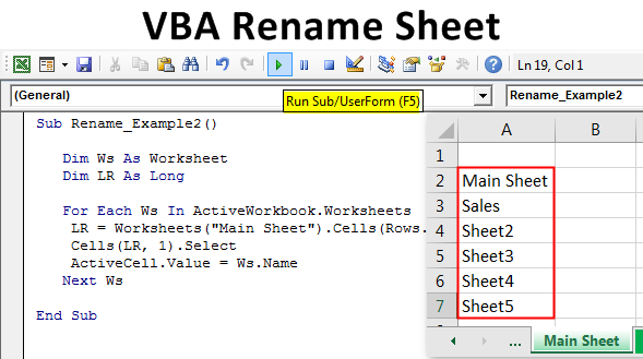 VBA Rename Sheet | How to Rename Excel WorkSheet Using VBA ...