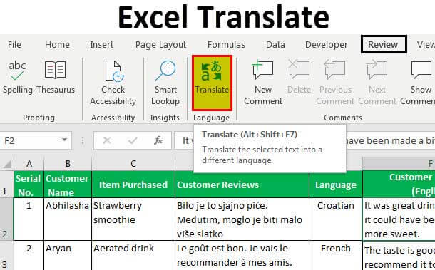 Excel Translate Function | Translate Text into Different Languages