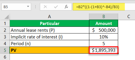 Calculation of present value